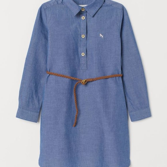 H&M Other - ✨H&M Girls 5/6 Chambray Belted Dress